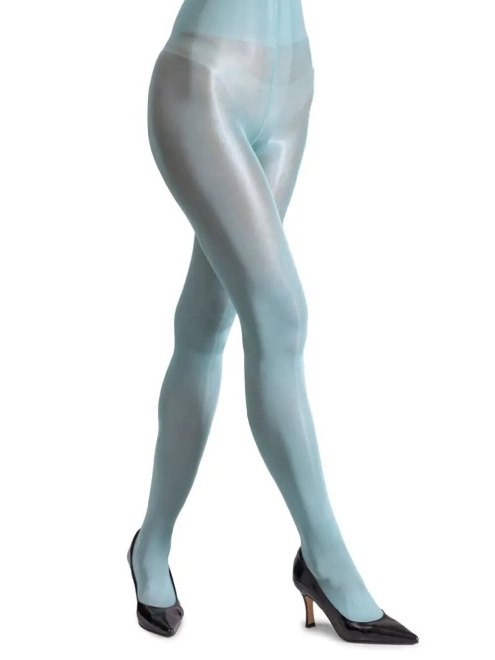 Lechery Lustrous Silky Shiny 40 Denier Tights, Size L, Green NIP